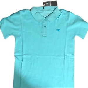 NWT Diadora Aruba blue polo SOFT HEIQ fresh tech